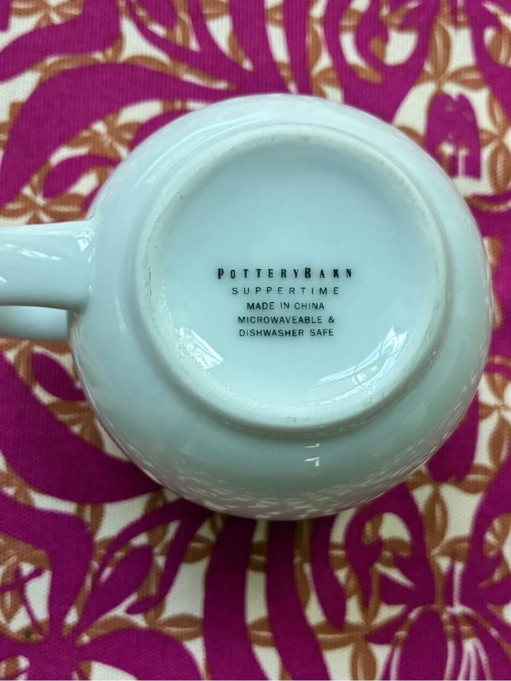 Pottery Barn White Ceramic Coffee Mug - Classic Dining Cup 10 oz.